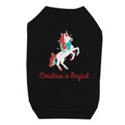 Christmas Magical Unicorn Funny BLACK Pets Shirt X-mas Gift