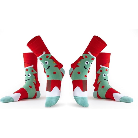 Christmas Magnetic Funny Holding Hands Socks for Couples, Christmas Gag Gifts, Unisex Adult New Year Gift