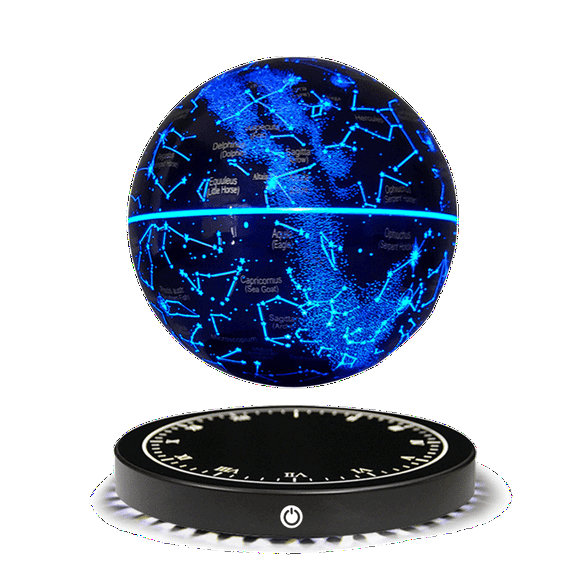 Christmas Magnetic Levitating Constellation Globe 6 Inch Floating Star Map with LED & Clock, Unique Holiday Gift for Kids & Adults, Home Office Decor