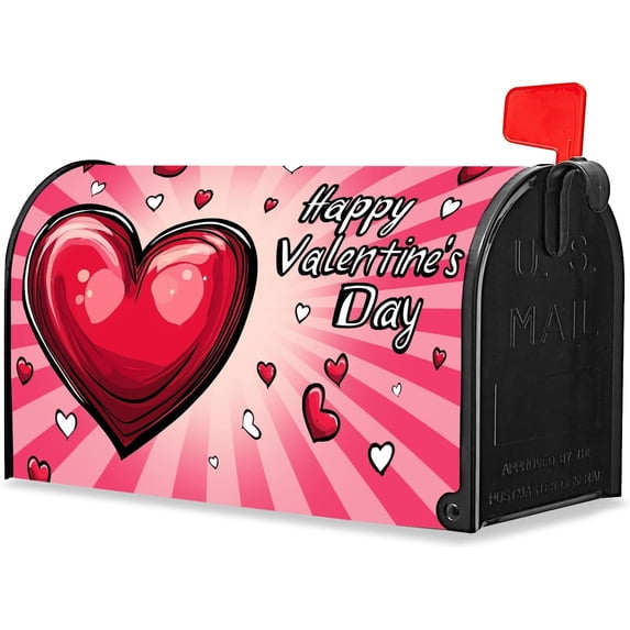 Christmas Mailbox Cover 21x18 Inch, Red Christmas Post Letter Box Covers, New Year Holiday Xmas Magnetic Waterproof Mail Wraps for Outdoor Yard Garden Standard Mailbox Decor