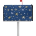 thumbnail image 1 of Christmas Mailbox Cover Magnetic Mailbox Wraps, Christmas Gold and White Snowflake Dark Blue Mailbox Covers Large Size 21x25.5 Inch Mail Wrap Post Letter Box Xmas Decoration for Outdoor Gardern Yard, 1 of 6