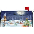 thumbnail image 1 of Christmas Mailbox Covers Magnetic 21x18 Inch Snowman Xmas Tree Santa Sleigh Moon Decorative Winter Mailbox Covers Mailbox Decals Mailbox Wrap Post Letter Box Cover for Garden Yard Decor, 1 of 6