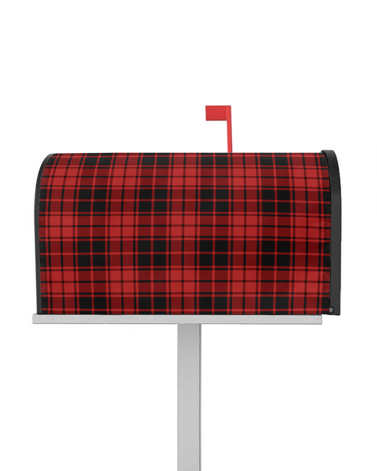 Christmas Mailbox Covers Large Size, Buffalo Plaid Red Black