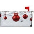 thumbnail image 1 of Christmas Mailbox Covers, New Year Fir Branches Red Christmas Balls Mailbox Covers Oxford Cloth Post Box Cover with Magnetic Strip for Garden Yard Decor, 1 of 6