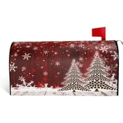 Sunshineyan Christmas Mailbox Cover – Standard Size 25.5x21” Magnetic Winter Red Truck Snowflake Decor