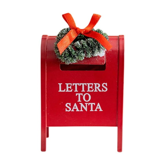 Christmas Mailbox Santa Ornament Holiday Decor with Vintage Red Design for Christmas Tree and Festive Home Tabletops