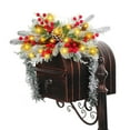 thumbnail image 1 of Christmas Mailbox Wreath with Lights, Pretty Artificial Christmas Mail Box Wreath Swag Mailbox Garland Decorations Christmas Home Decor with Pine Cone Red Berry Bow, 1 of 2