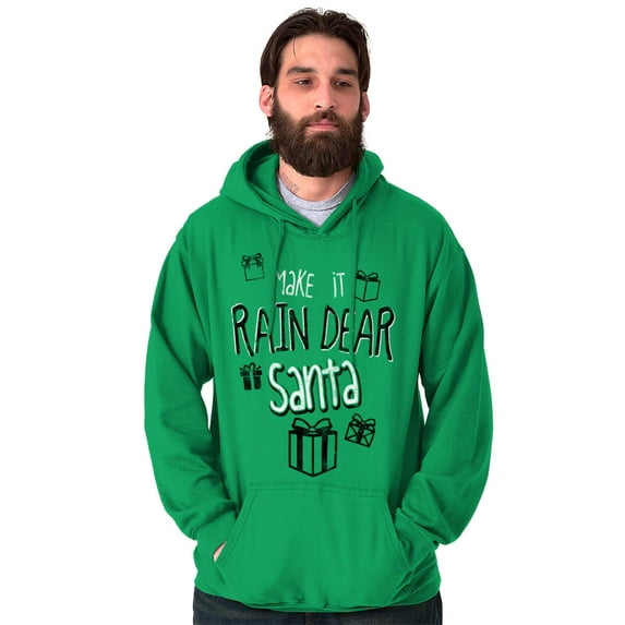 Christmas Make It Rain Dear Santa Unisex Plus Fleece Graphic Hoodie Brisco Brands 2X