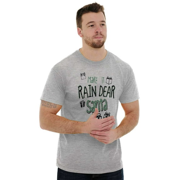 Christmas Make It Rain Dear Santa Plus Size Crewneck Graphic Tee Shirt Brisco Brands 2X