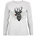 thumbnail image 1 of Christmas Make it Rein Rain Reindeer Pun Ladies' Relaxed Jersey Long-Sleeve Tee White MD, 1 of 1