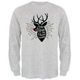 thumbnail image 1 of Christmas Make it Rein Rain Reindeer Pun Mens Long Sleeve T Shirt Light Heather Grey X-LG, 1 of 1