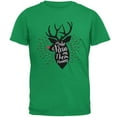 thumbnail image 1 of Christmas Make it Rein Rain Reindeer Pun Mens T Shirt Irish Green LG, 1 of 1