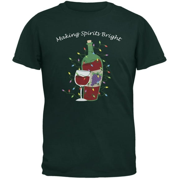 Christmas Making Spirits Bright Forest Adult T-Shirt - Small