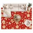Christmas Man Area Rug 8'x10', Winter Snowflake Food Red Background ...