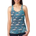 thumbnail image 1 of Christmas Manatee Floaty Potato Pattern Juniors Burnout Racerback Tank Top Multi LG, 1 of 2