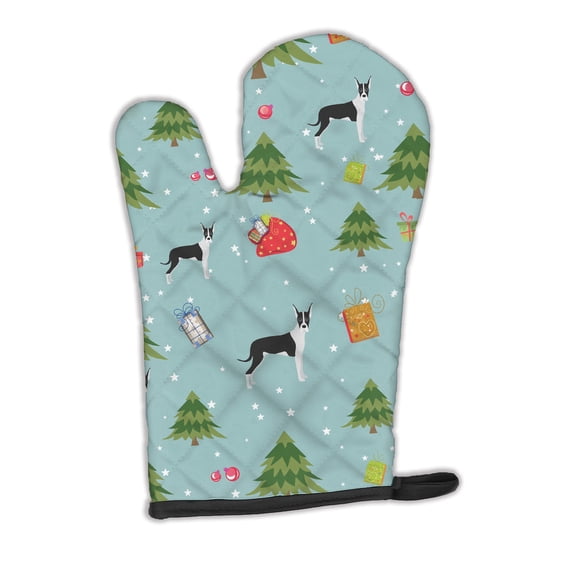 Christmas Mantle Cropped Great Dane Oven Mitt