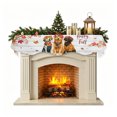 thumbnail image 1 of Christmas Mantle Scarf 90x17 Inch, Happy Fall Fireplace Christmas Decorations Cover Runner, Cute Dogs Maple Branch Thanksgiving Wood Christmas Mantel Decorations Xmas Holiday Mantel Scarves, 1 of 8