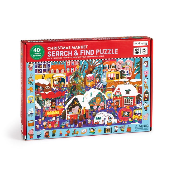 Christmas Market 64 Piece Search & Find Puzzle (Jigsaw)