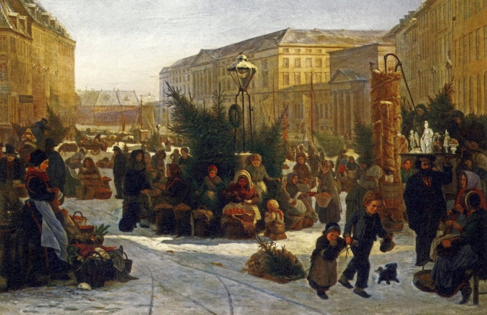 Christmas Market Canvas Art - David Jacobsen (24 x 36)