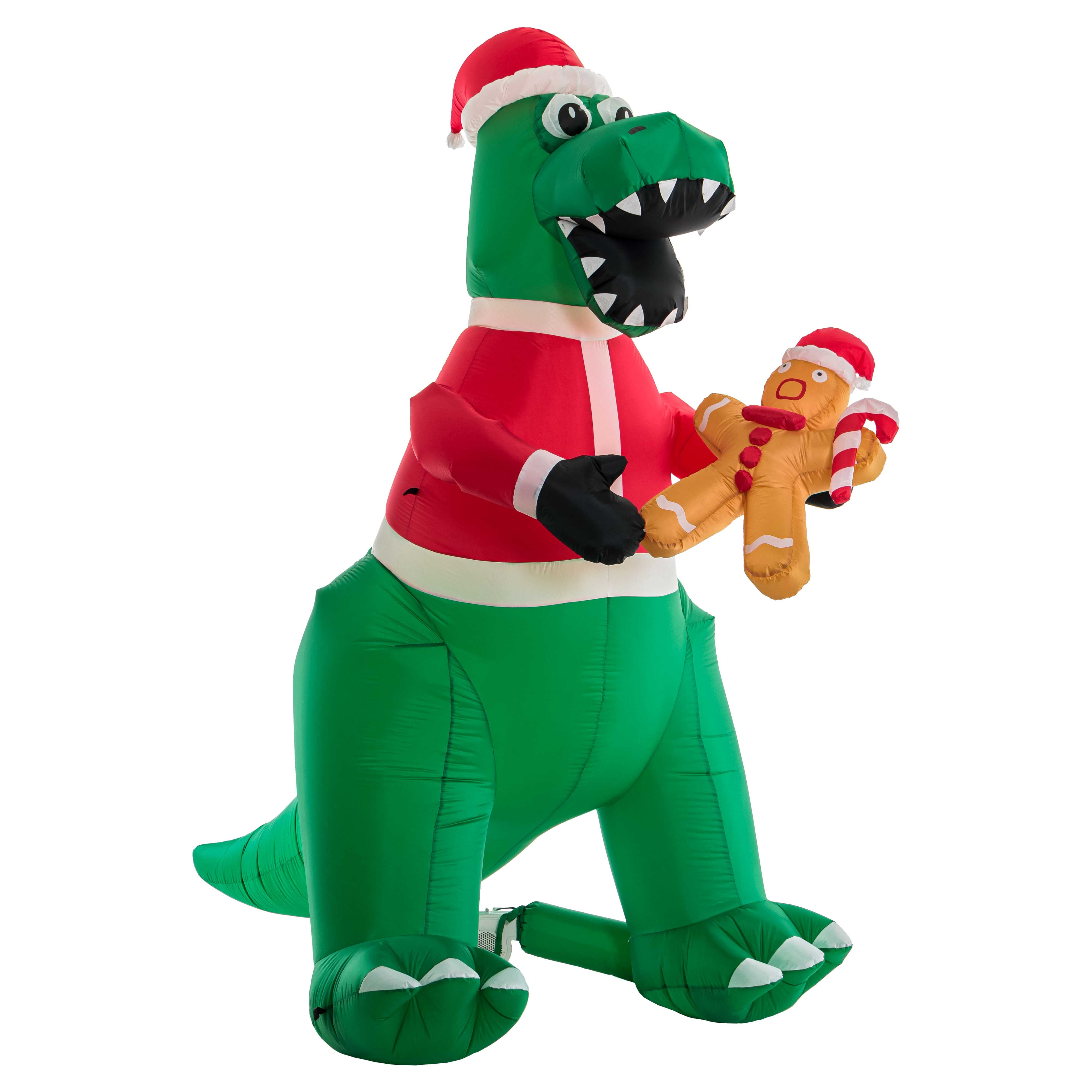 Christmas Masters 8 Foot High 7 Feet Long Inflatable TRex Dinosaur