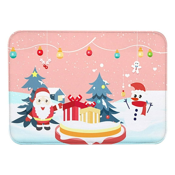 Christmas Mat Santa Claus Carpet Red Gift Living Room Bedroom Door Mat Snowman Foot Mat