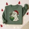 thumbnail image 1 of Christmas Matcha Embroidered Sweatshirt – Cute Xmas Ghost Crewneck – Kawaii Matcha Latte Xmas Sweater – Cozy Cute Christmas Gift, 1 of 4
