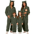 thumbnail image 1 of Christmas Matching Family Outfits Fluffy Jumpsuit Thermal Cat Hooded Jumpsuit Christmas Eve Clothes, 1 of 5