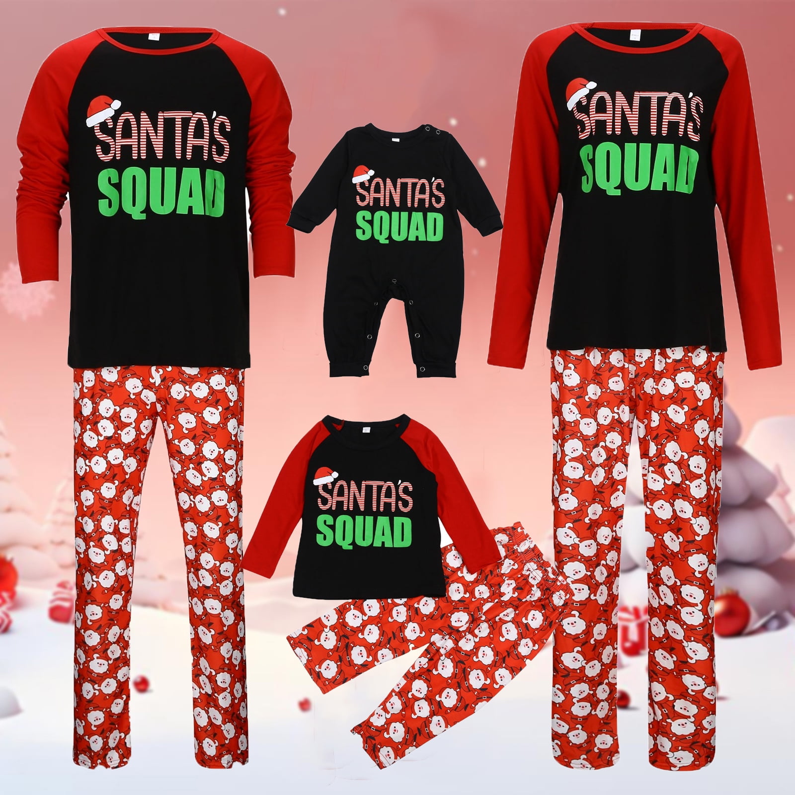 Christmas Matching Pajamas For Family Christmas Print Tops And Pants
