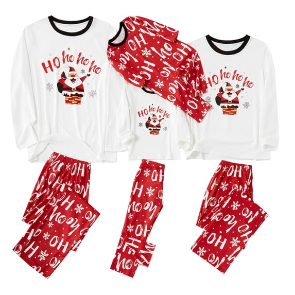 Christmas Matching Pajamas for Family Sets Elk Santa Christmas Tree Print Cute Funny Xmas Sleepwear Pjs Sets