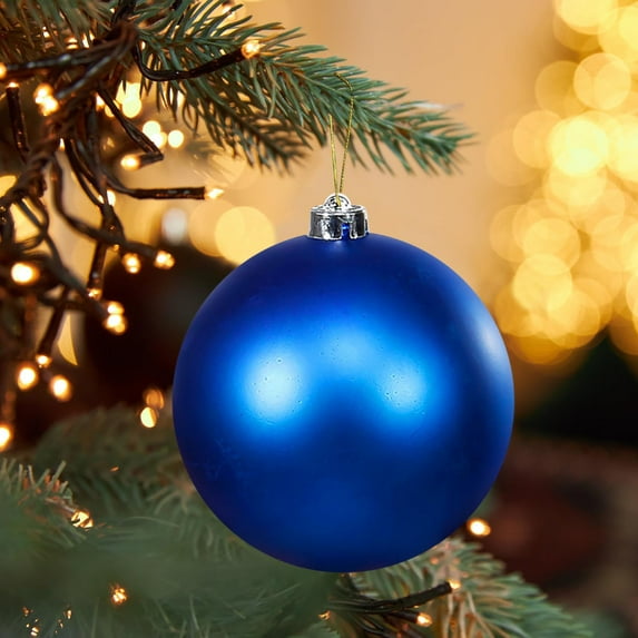 Christmas Matte Ball Christmas Ornaments, Shatterproof Uv Resistant Christmas Balls for Christmas Decorations Tree Decor 5.91 Inch Blue