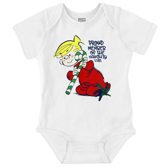 Christmas Member of Naughty List Romper Boys or Girls Infant Baby Brisco Brands 18M