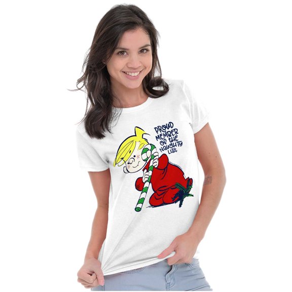 Christmas Member of Naughty List Women's T Shirt Ladies Tee Brisco Brands M