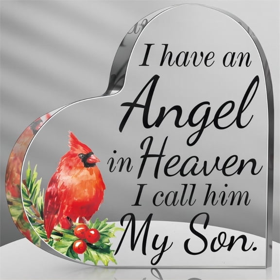 Christmas Memorial Acrylic Table Decorations Heavenly Remembrance Gifts For Loss Of Mom/Dad/Son/Husband In Memory Of Home Gifts for Men Women Birthday Gifts Memorial Day
