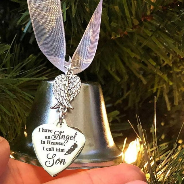 Christmas Memorial Ornaments Angel Wing Bell Christmas Decoratio Family