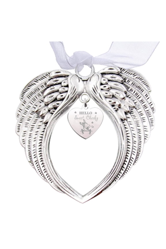 Christmas Memorial Ornaments Hello Sweet Cheeks Angel Wings Hanging Decor Xmas Tree Heart Pendant Memory Gift for Valentine's Day Mum Dad Grandma