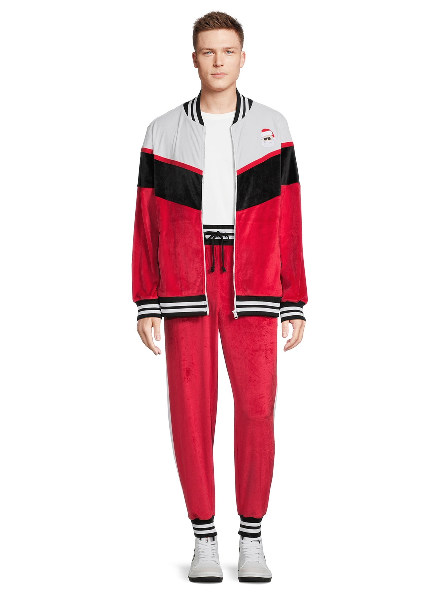 Christmas Men's and Big Men's Velour Christmas Tracksuit Set from Jolly