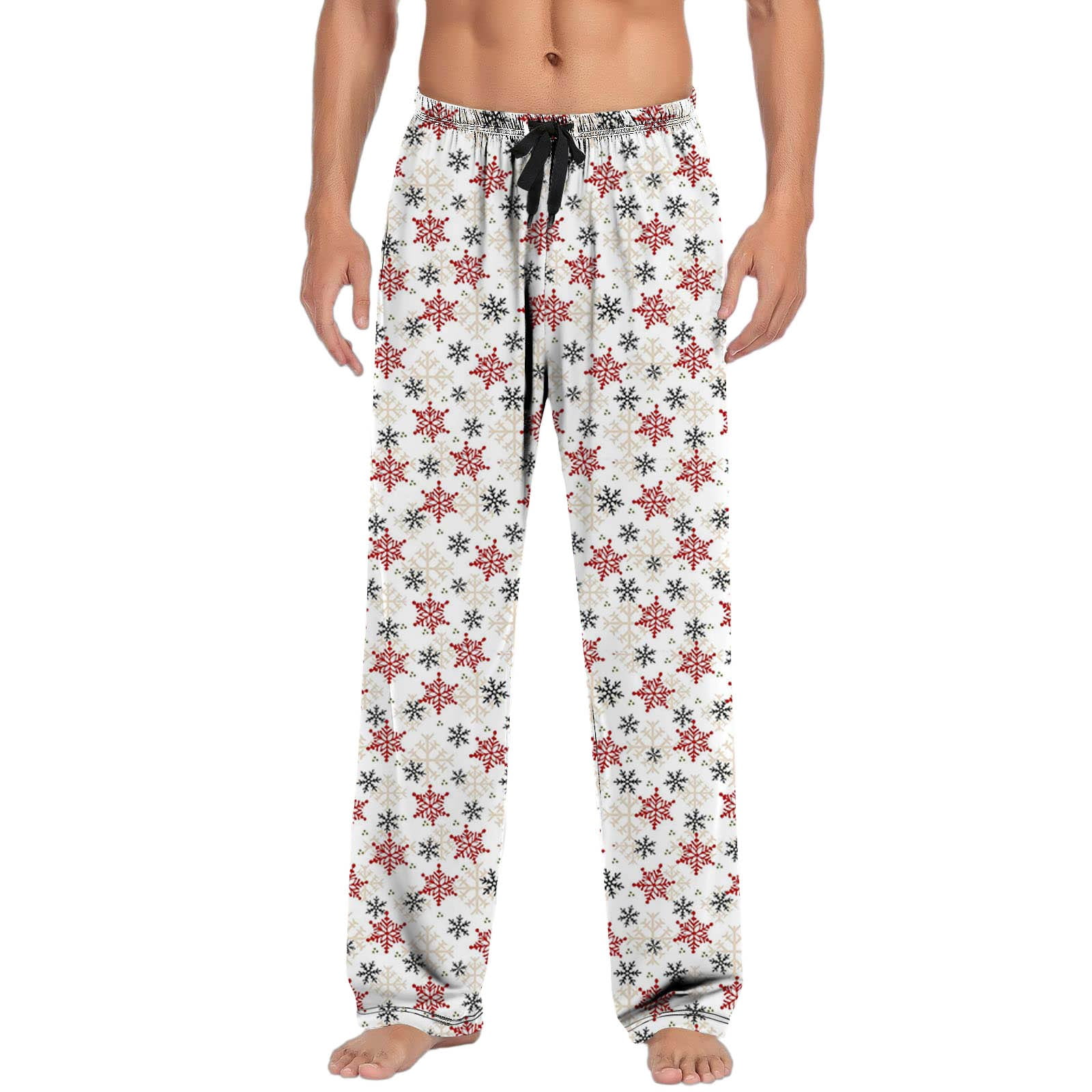 Christmas Mens Casual Pants Pajama Fashion Drawstring with Pockets ...