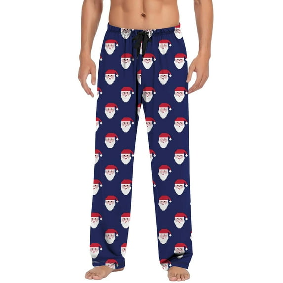 Christmas Mens Pajama Pants with Drawstring Pockets Lounge Pants Pajama Bottoms Men Sleep PJ Pants for Men(Navy,3XL)