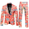 thumbnail image 1 of Christmas Mens Suit 2 Piece Funny Santa Graphic Xmas Jacket Blazer And Pant Set Slim Fit Winter Party One Button Mens Suits, 1 of 6