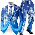 thumbnail image 1 of Christmas Mens Suit 2 Piece One Button Xmas Jacket Blazer with Pockets And Pant Set Funny Snowflake Slim Fit Winter Party Mens Suits, 1 of 3