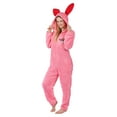 thumbnail image 1 of Christmas Mens Union Suit Zip-Up Onesie Pajama, Bunny, Yeti, or Moose, Pink, Size: M, 1 of 7