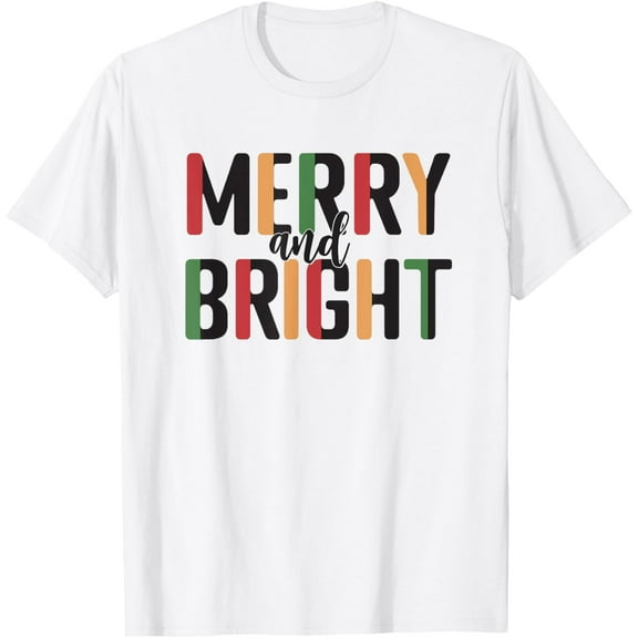 Christmas Merry And Bright T-ShirtMen and women can wear white T-shirts, gifts. Age: M,，L，XL，2XL,3XL, 87XL