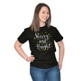 thumbnail image 1 of Christmas Merry and Bright Star Women's Graphic T Shirt Tees Brisco Brands S, 1 of 5