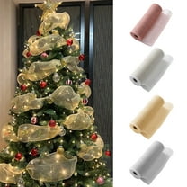 Christmas Mesh Ribbon 10 Inch x 10 Yards Metallic Foil Poly Mesh Ribbon Roll for Wreaths Swag Bows Crafts Xmas Tree Party Decor