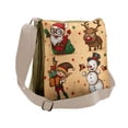 thumbnail image 1 of Christmas Messenger Bag, Santa Deer Elf Snowman, Unisex Cross-body, by Ambesonne, 1 of 2