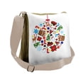 thumbnail image 1 of Christmas Messenger Bag, Traditional Noel Joy, Unisex Cross-body, by Ambesonne, 1 of 2
