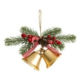 thumbnail image 1 of Christmas Metal Bell Ornaments with Pine Branches & Berries, Multicolor Iron Hanging Bells for Home Decor, Festive Door/Tree/Wall Decoration Xmas Gift, 1 of 6