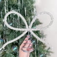 thumbnail image 1 of Christmas Metal Bow Tree Topper Ornaments, Glass Rhinestone Bow Tree Topper, Rustic Xmas Holiday Tree Decoration for Indoor Outdoor Party, Christmas Decorations(Silver), 1 of 9