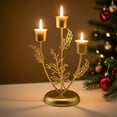 thumbnail image 1 of Christmas Metal Candlestick – Modern Iron Candle Holder for Romantic Table Decor, Holiday Centerpiece, or Home Decoration – 8.5 Inch, 1 of 6
