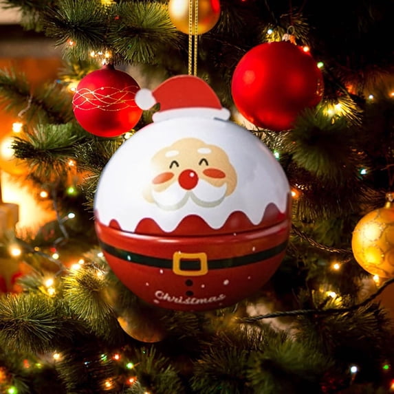 Christmas Metal Ornament Openable Can, Fillable Keepsake Bauble with ...